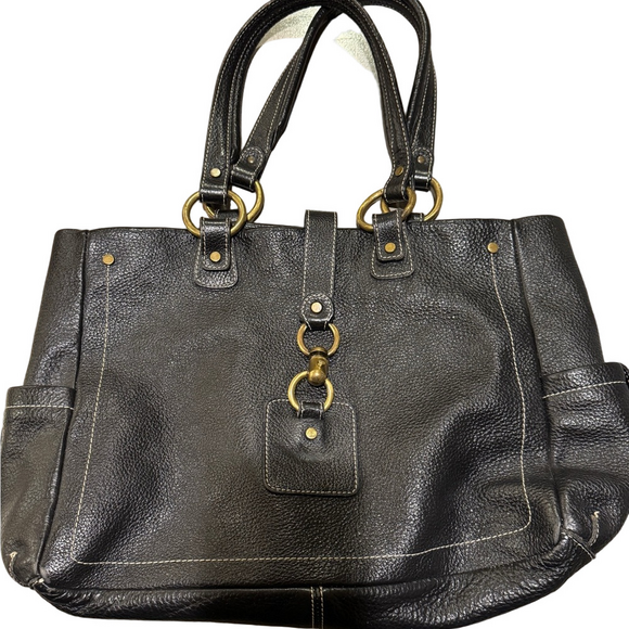 Claudia Firenze Handbags - Claudia Firenze Italian Pebble Leather Handbag Authentic - Black - Made in Italy